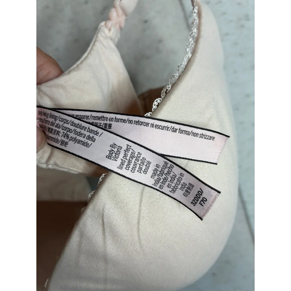 Victoria's Secret Body By Victoria Lined Perfect Coverage Bra Beige 32DDD